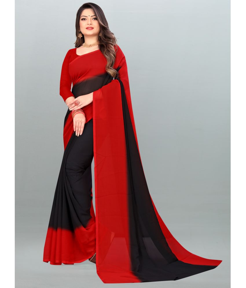     			ANAND SAREES - Black Georgette Saree With Blouse Piece ( Pack of 1 )