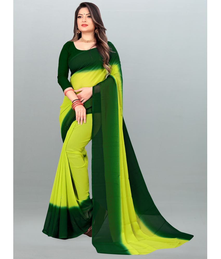     			ANAND SAREES - Green Georgette Saree With Blouse Piece ( Pack of 1 )