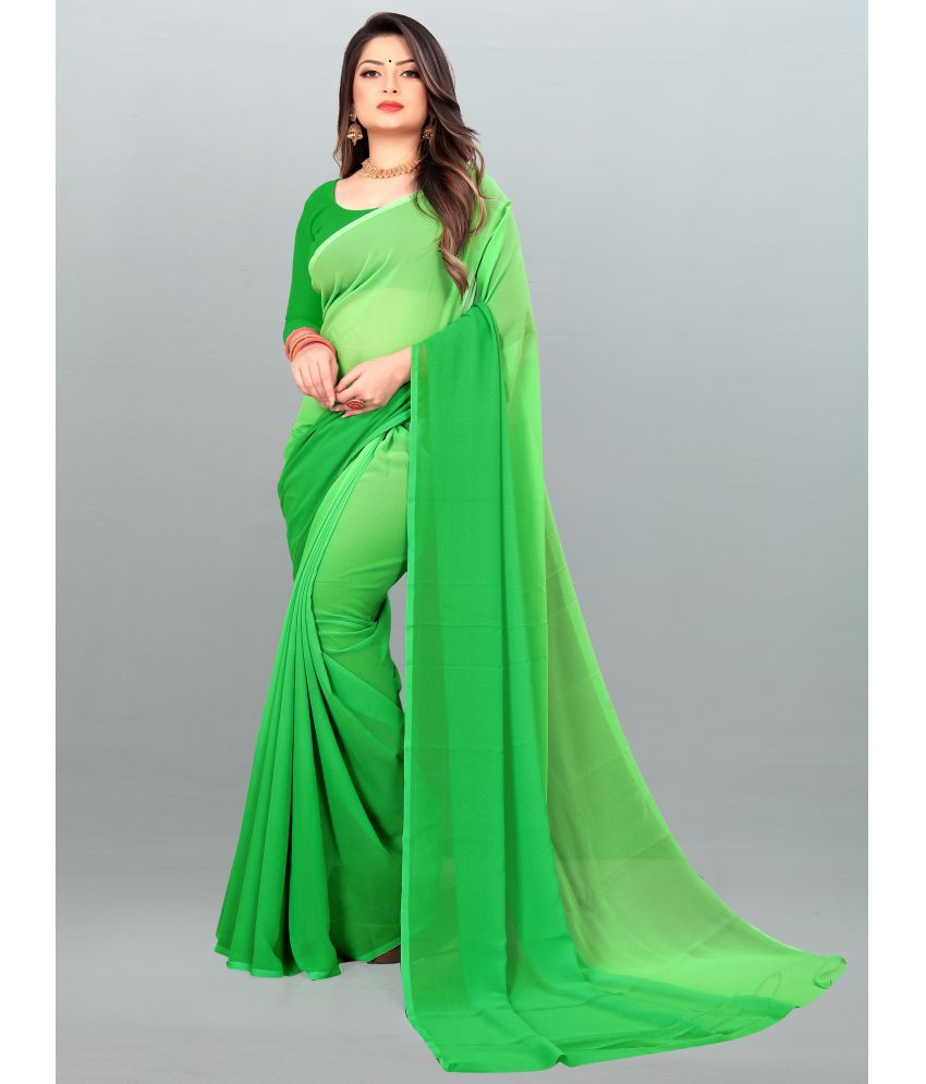     			ANAND SAREES - Green Georgette Saree With Blouse Piece ( Pack of 1 )