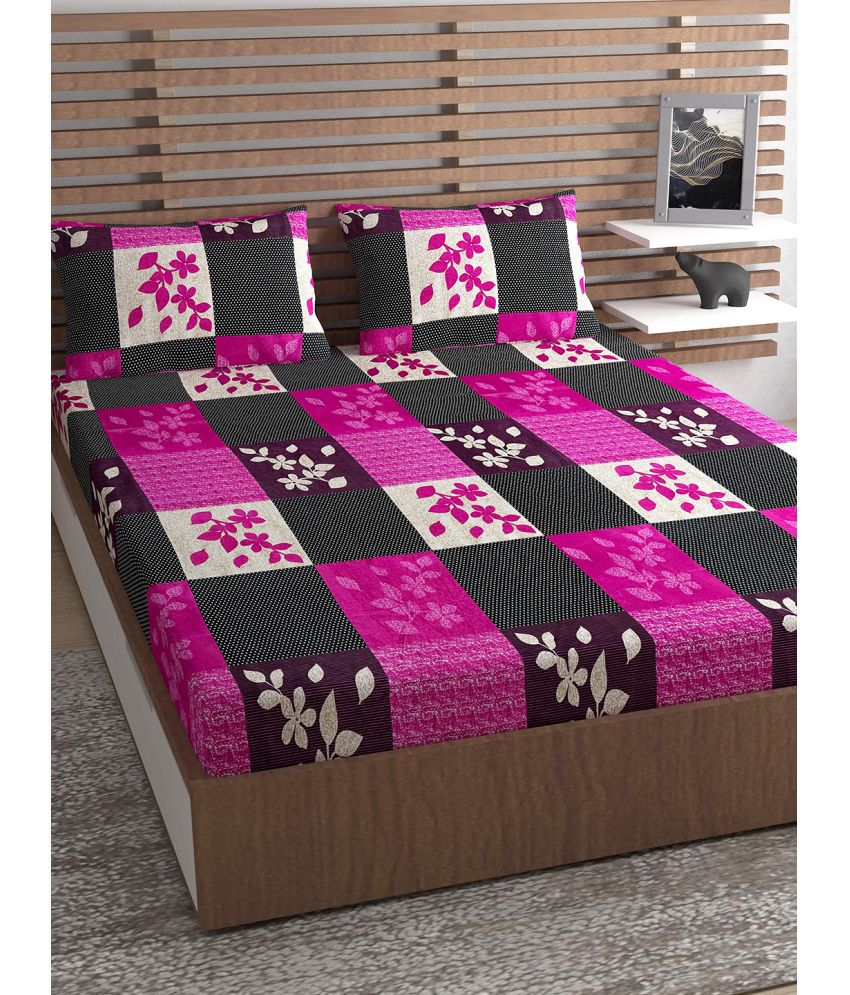 URBAN MAGIC - Multicolor Microfiber Double Bedsheet with 2 Pillow Covers