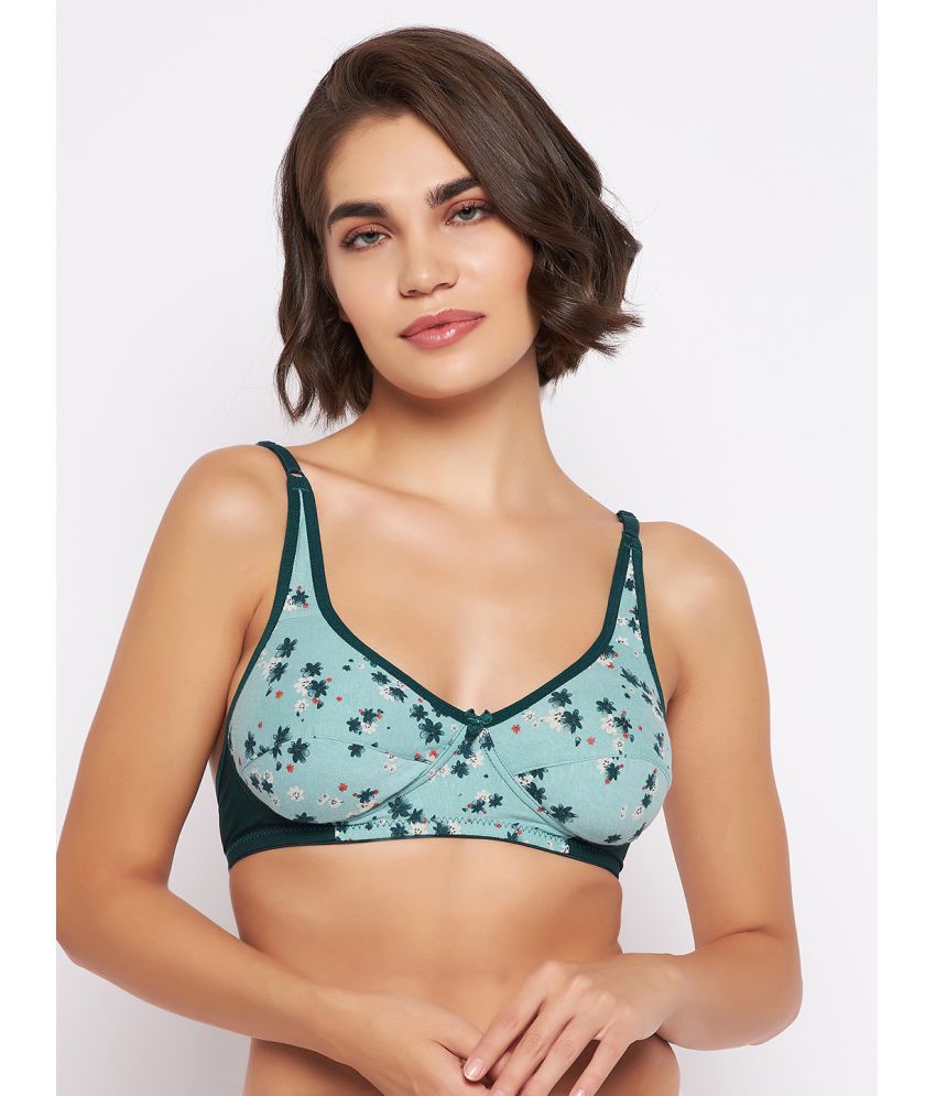     			Clovia - Green Cotton Non padded Women's Everyday Bra ( Pack of 1 )