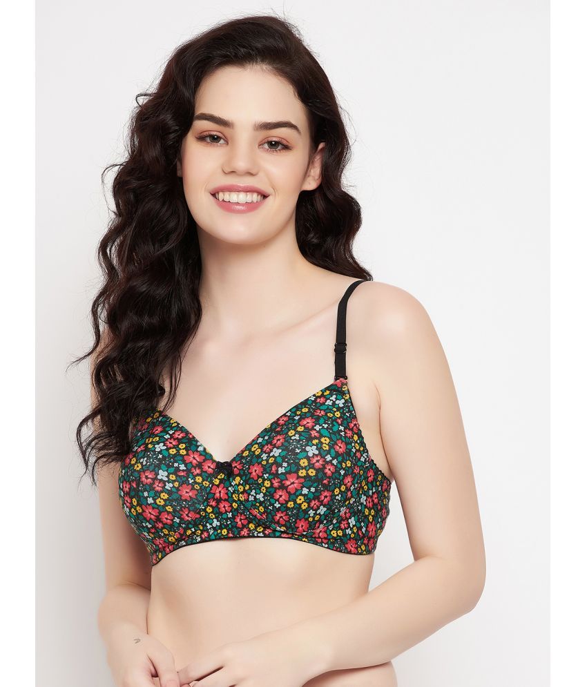     			Clovia - Multicolor Cotton Blend Lightly Padded Women's Everyday Bra ( Pack of 1 )