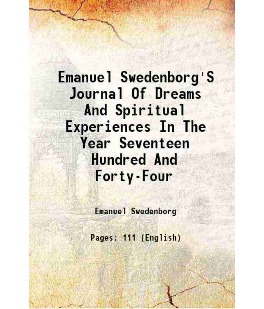     			Emanuel Swedenborg'S Journal Of Dreams And Spiritual Experiences 1918 [Hardcover]