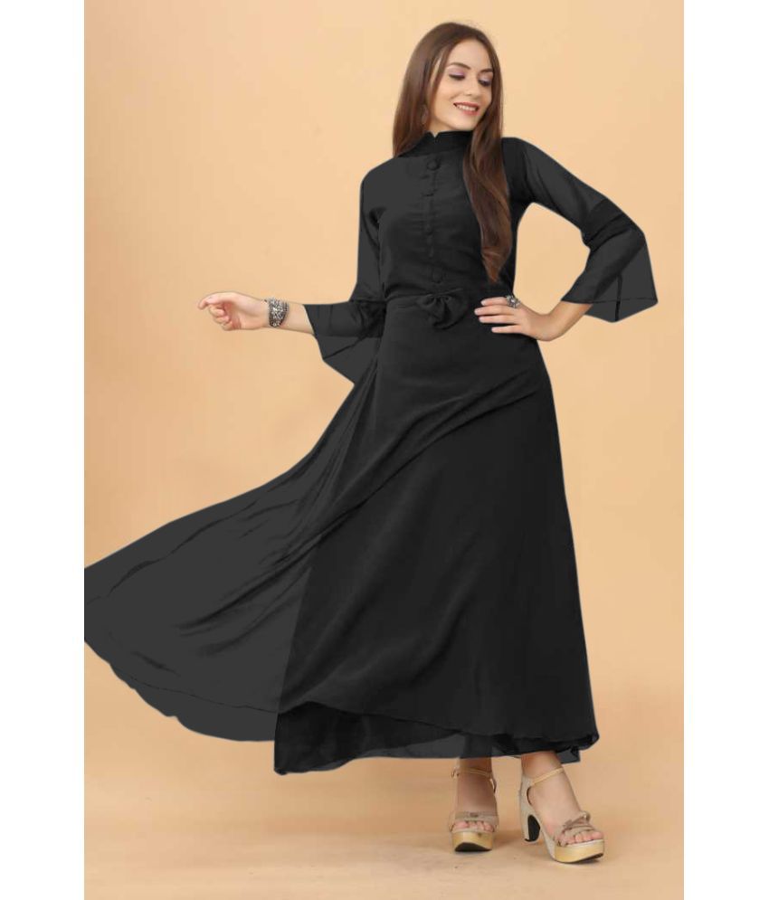     			Femvy - Black Georgette Women's A-line Dress ( Pack of 1 )