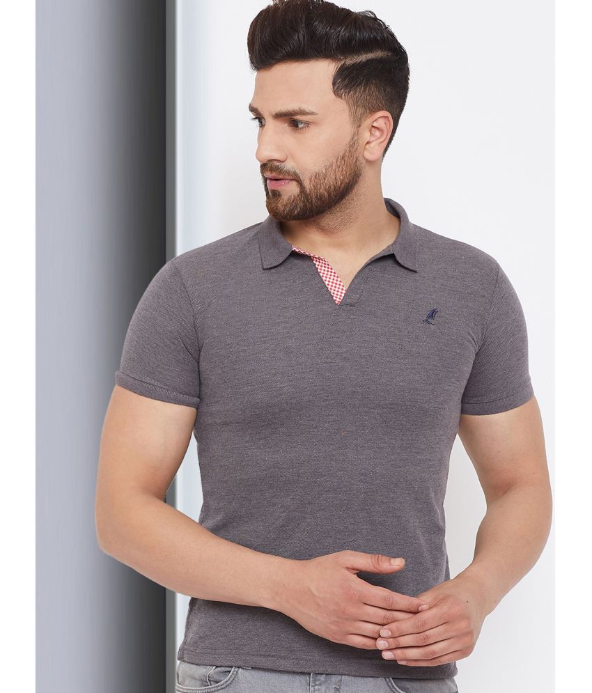     			HARBOR N BAY - Charcoal Grey Cotton Blend Regular Fit Men's Polo T Shirt ( Pack of 1 )