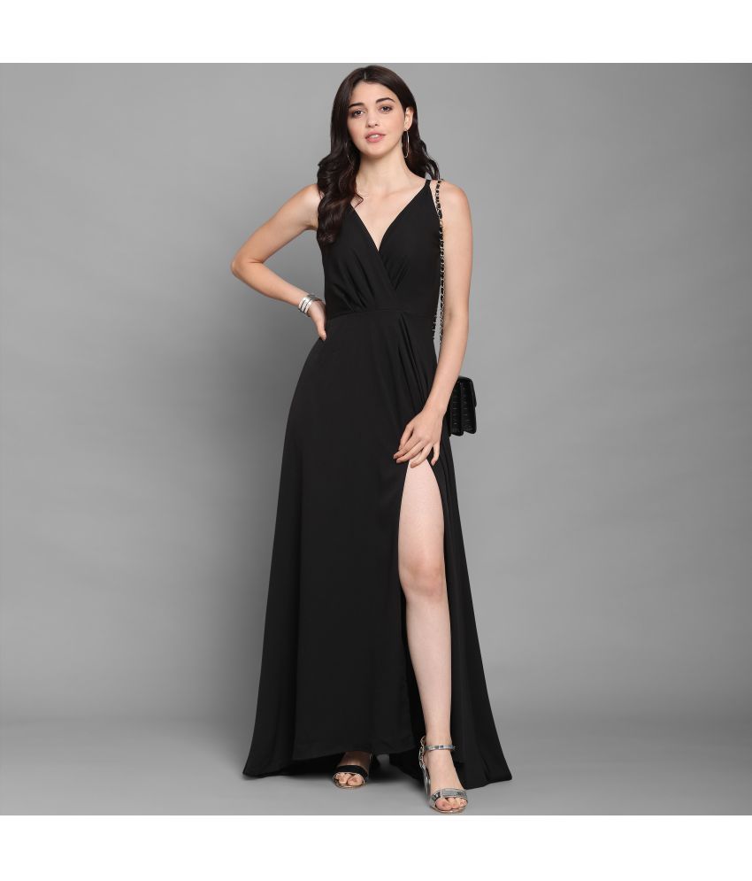     			Sheetal associates - Black Crepe Women's Side Slit Dress ( Pack of 1 )