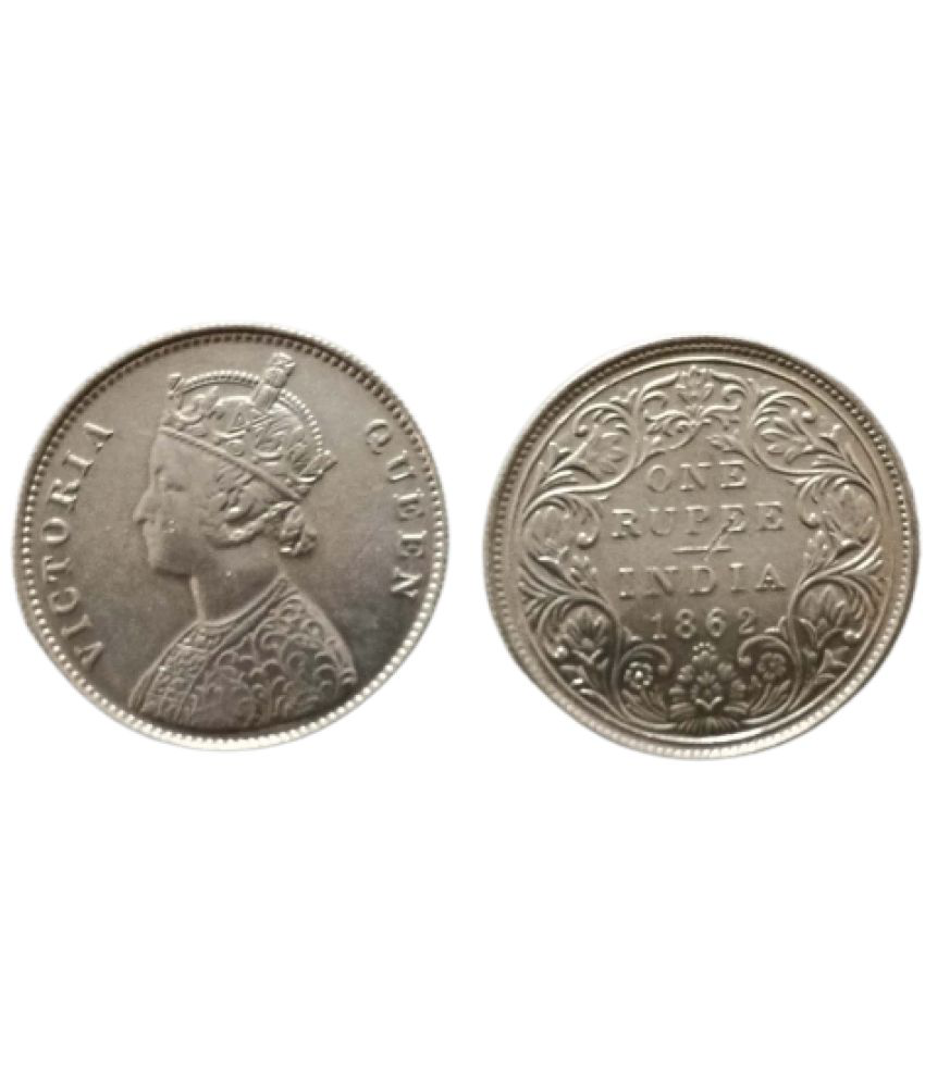     			Hop n Shop - Rare Victoria Queen Oner Rupee 1862 1 Numismatic Coins