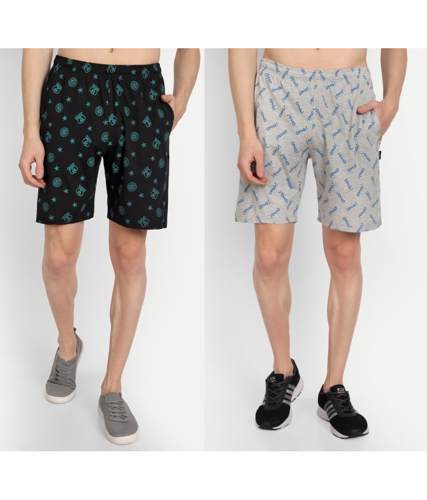     			Zeffit - Multicolor Cotton Blend Men's Shorts ( Pack of 2 )