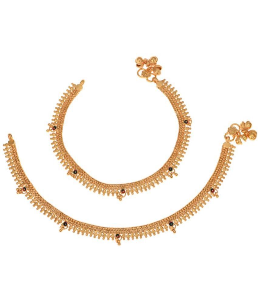     			AanyaCentric - Gold Anklets ( Pack of 1 )