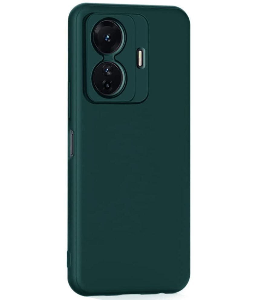     			Case Vault Covers - Green Silicon Plain Cases Compatible For Vivo T1 Pro 5G ( Pack of 1 )