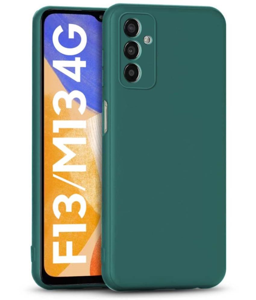     			Case Vault Covers - Green Silicon Plain Cases Compatible For Samsung Galaxy M13 ( Pack of 1 )