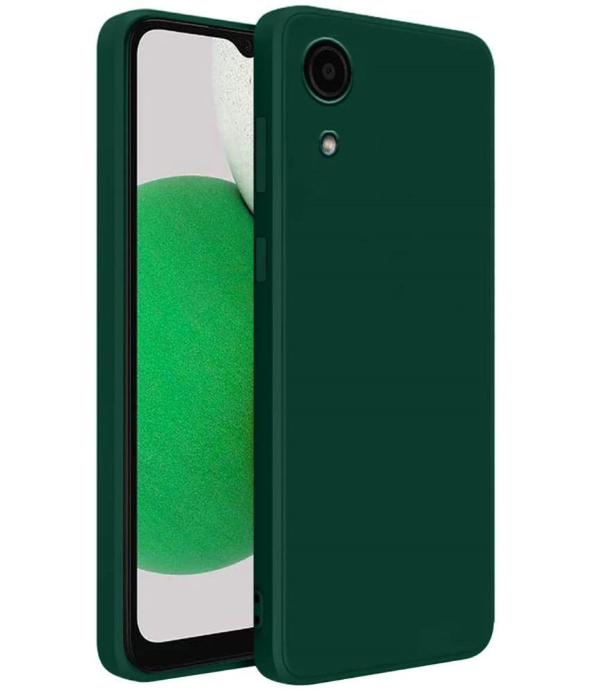     			Case Vault Covers - Green Silicon Plain Cases Compatible For Samsung Galaxy A03 Core ( Pack of 1 )
