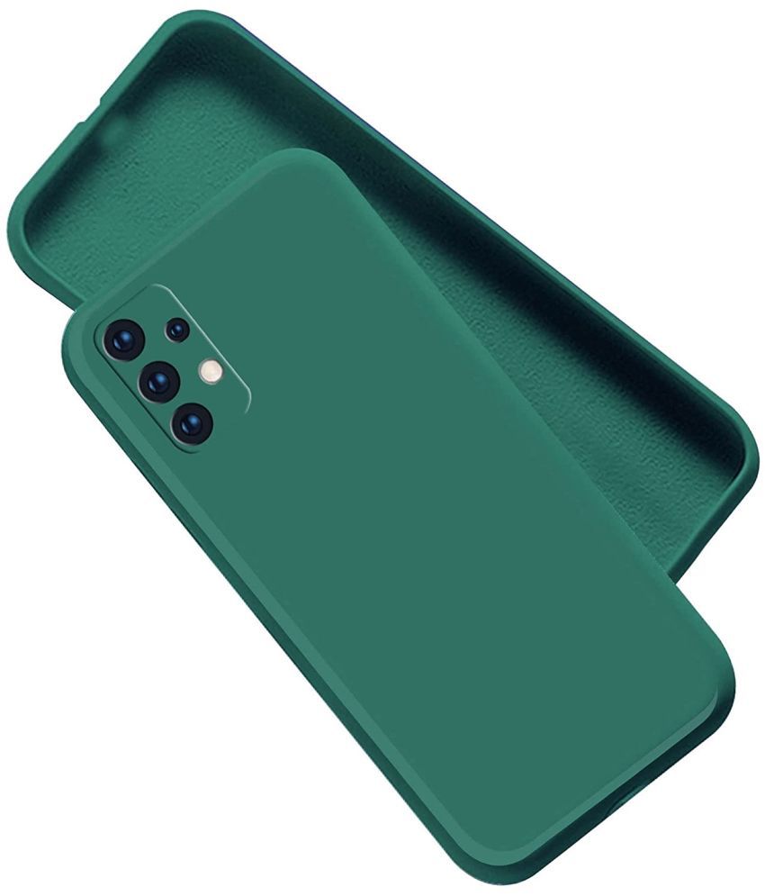     			Case Vault Covers - Green Silicon Plain Cases Compatible For Samsung A52s 5G ( Pack of 1 )