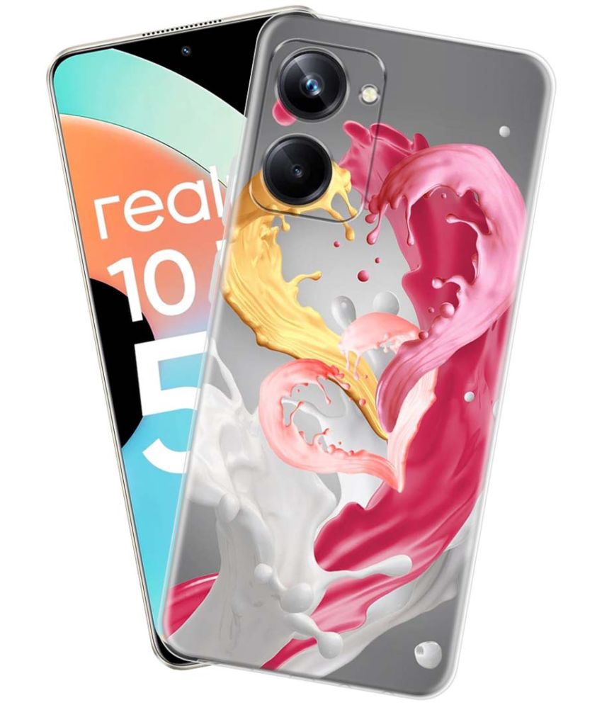     			NBOX - Multicolor Silicon Printed Back Cover Compatible For Realme 10 Pro 5G ( Pack of 1 )