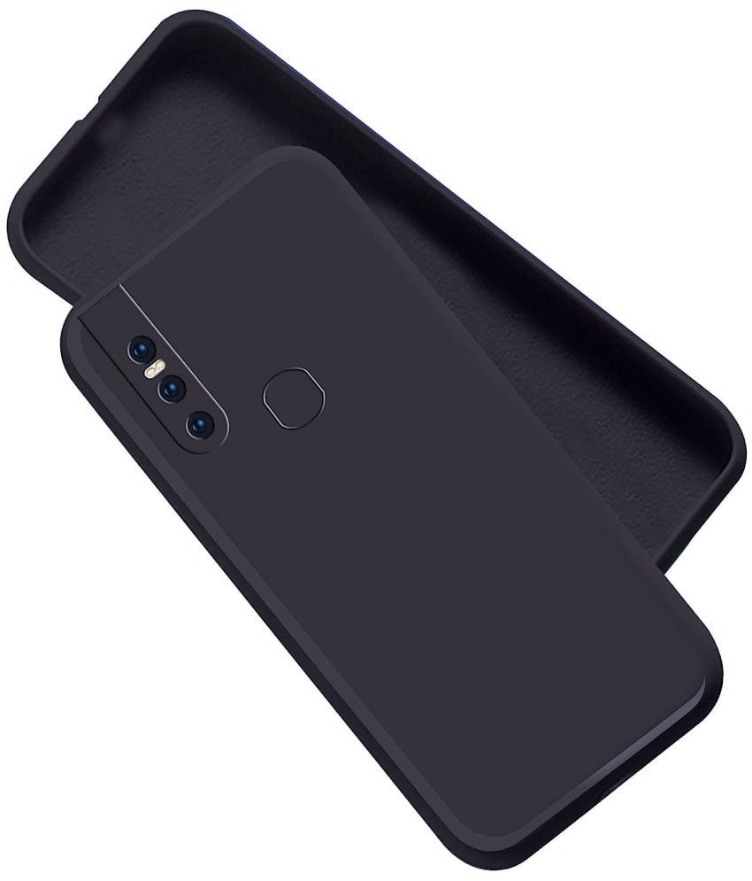     			ZAMN - Black Silicon Plain Cases Compatible For Vivo V15 ( Pack of 1 )