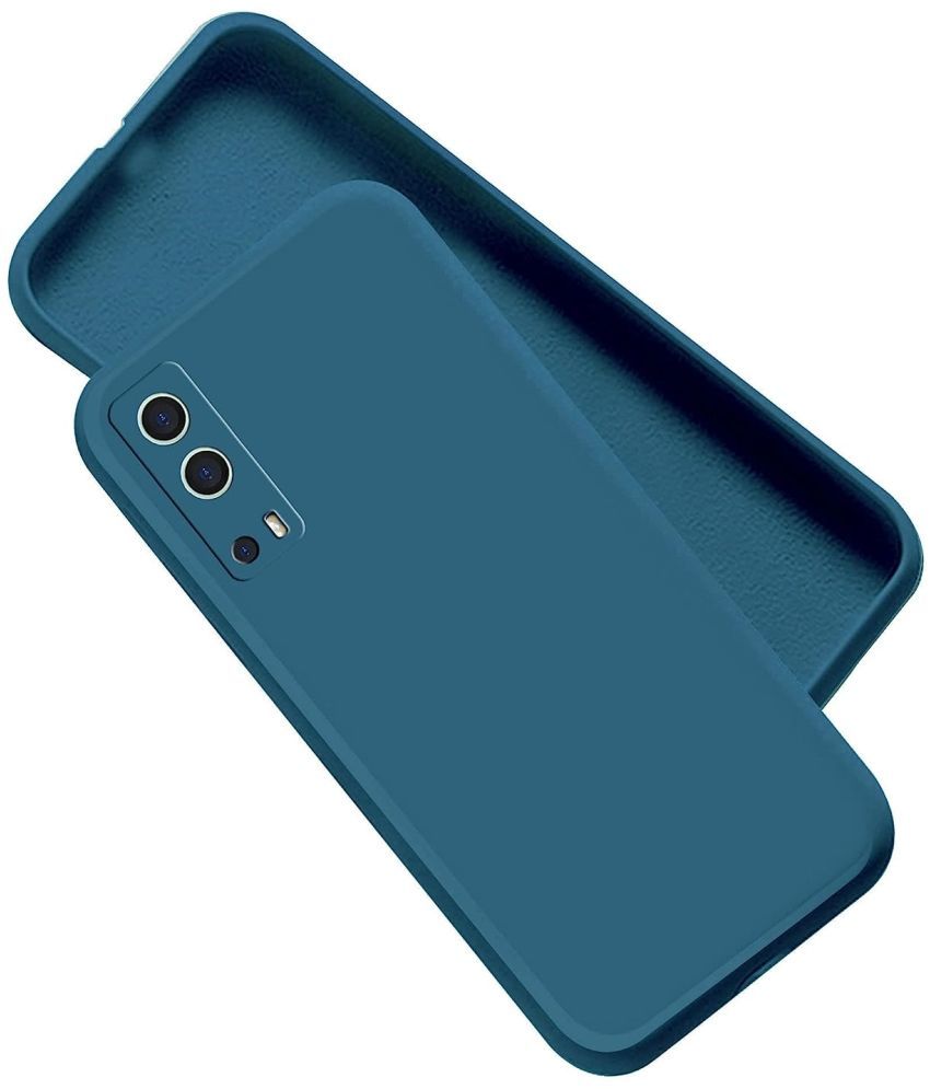     			ZAMN - Blue Silicon Plain Cases Compatible For iQOO Z3 ( Pack of 1 )