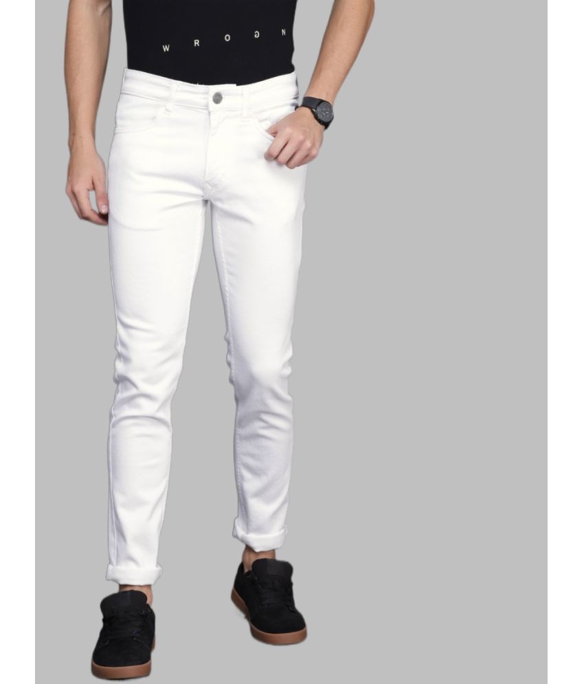     			HALOGEN - White Denim Skinny Fit Men's Jeans ( Pack of 1 )