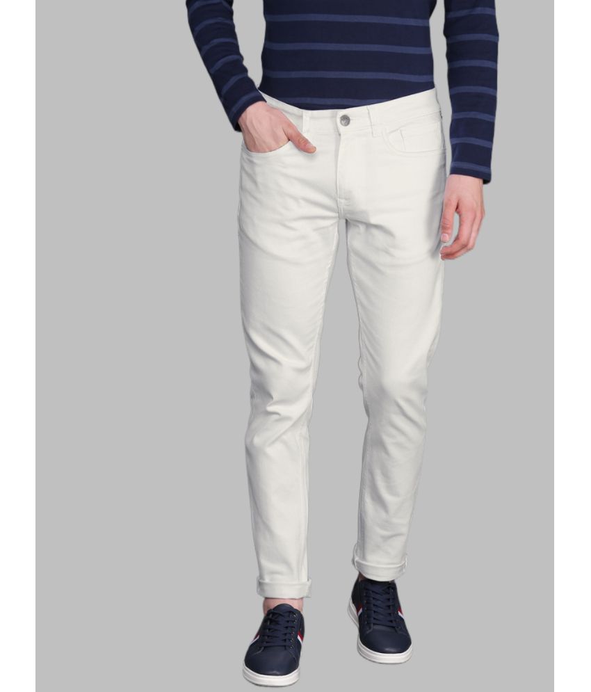     			HALOGEN - White Denim Slim Fit Men's Jeans ( Pack of 1 )