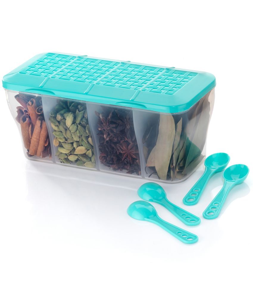     			OFFYX - Spice Box PET Aqua Green Spice Container ( Set of 1 )