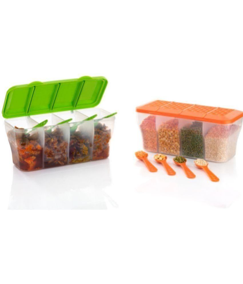     			OFFYX - Dal Container PET Multicolor Spice Container ( Set of 2 )