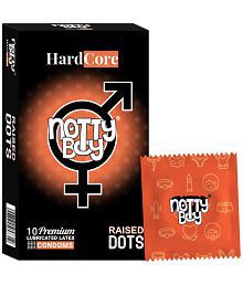 NottyBoy HardCore Raised Dots Lubricated Condom - 10 Unit
