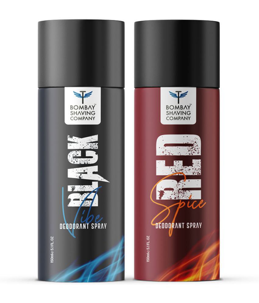     			Bombay Shaving Company Red Spice & Black Vibe Deodorant Spray 150 ml each (Pack of 2)