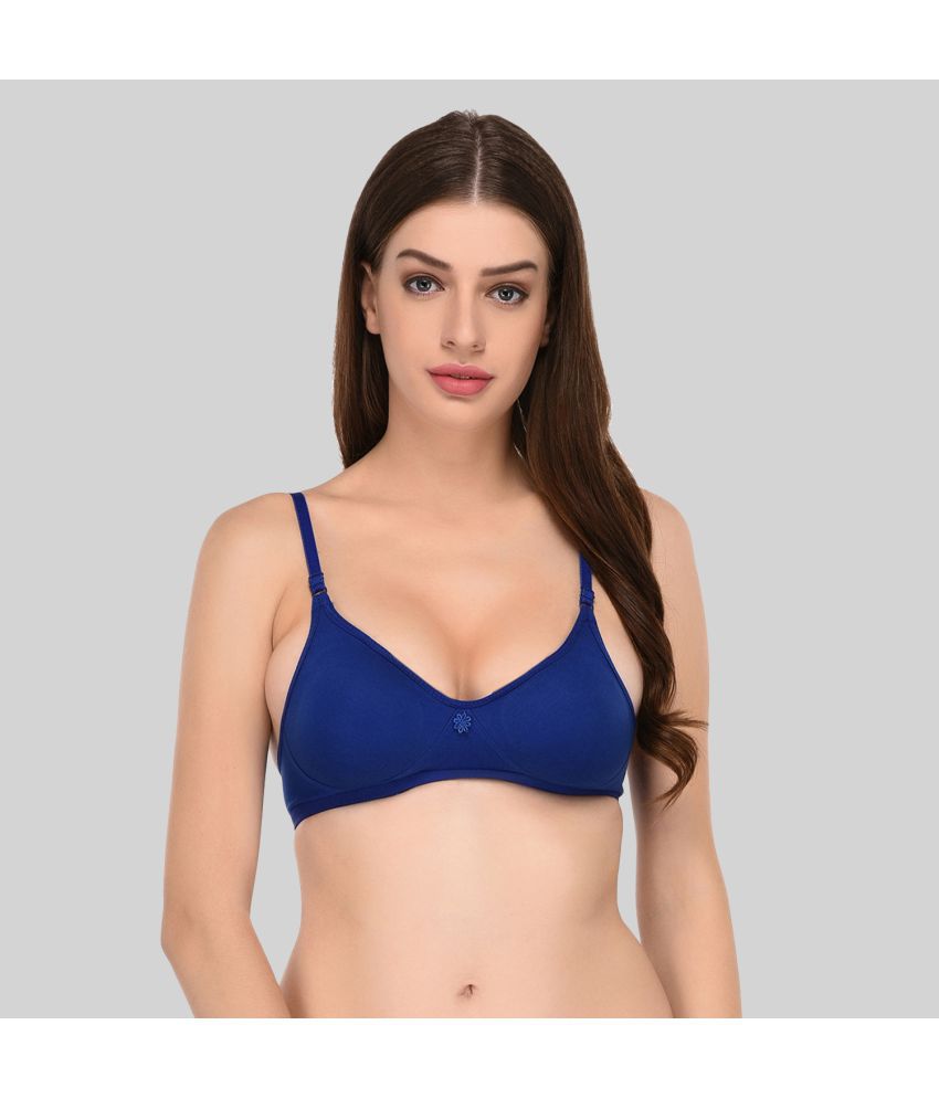     			Elina - Blue Cotton Non Padded Women's Everyday Bra ( Pack of 1 )