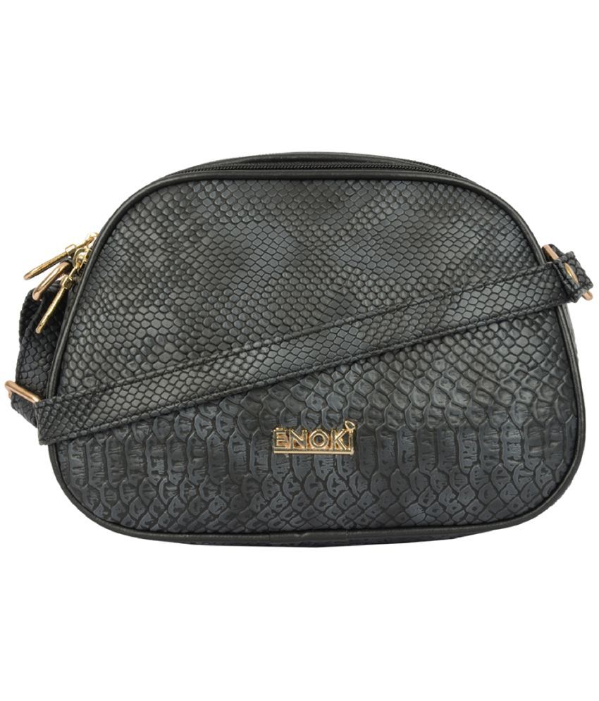     			Enoki - Black Artificial Leather Sling Bag