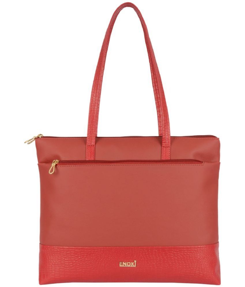     			Enoki - Red Artificial Leather Tote Bag