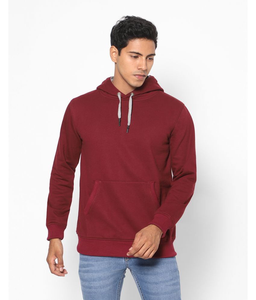     			True Colors of India - Burgundy Fleece Regular Fit Men's Sweatshirt ( Pack of 1 )