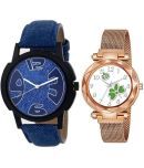 newmen - Blue Leather Analog Couple's Watch