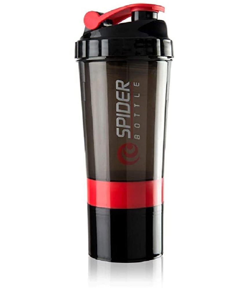     			Aurapuro Spider Protein Shaker Bottle for Gym in Red color 500 ml Leak Proof | Shaker or Water Bottle with Storage Compartment