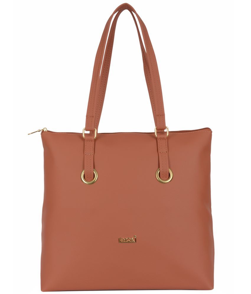     			Enoki - Brown Artificial Leather Tote Bag