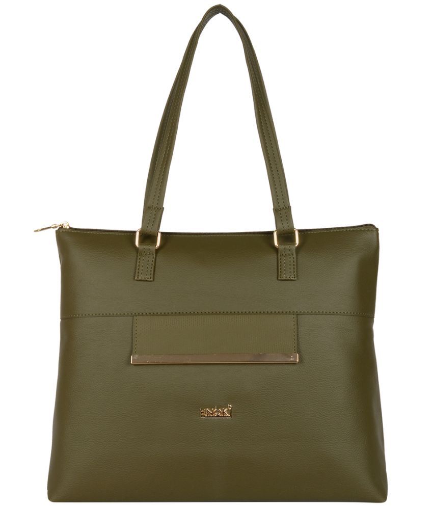     			Enoki - Green Artificial Leather Tote Bag