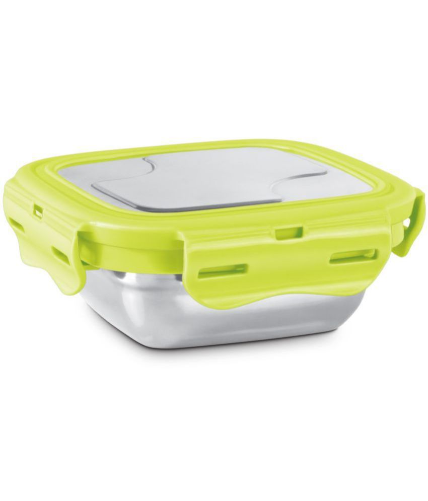     			Milton Robust 300 Stainless Steel Tiffin Box with 4 Side Lock Lid, 302 ml, Green| Food Grade | Air Tight | Easy to Carry | Leak Proof