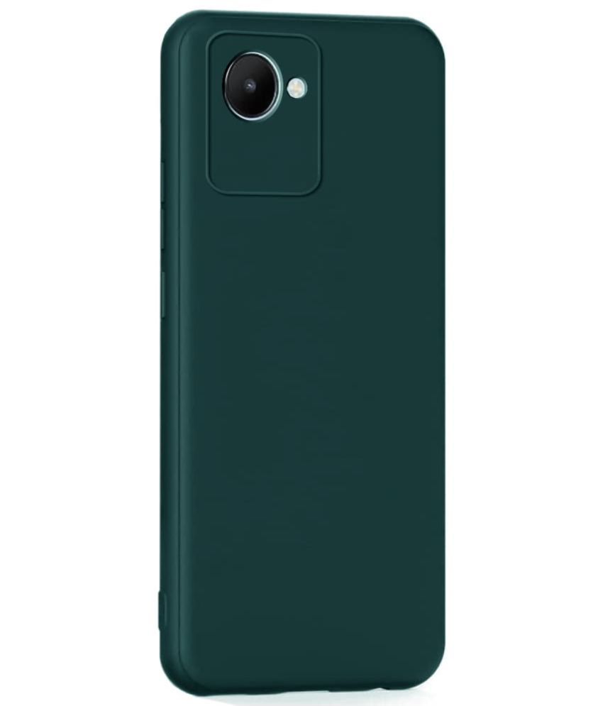     			ZAMN - Green Silicon Plain Cases Compatible For Realme c30 ( Pack of 1 )