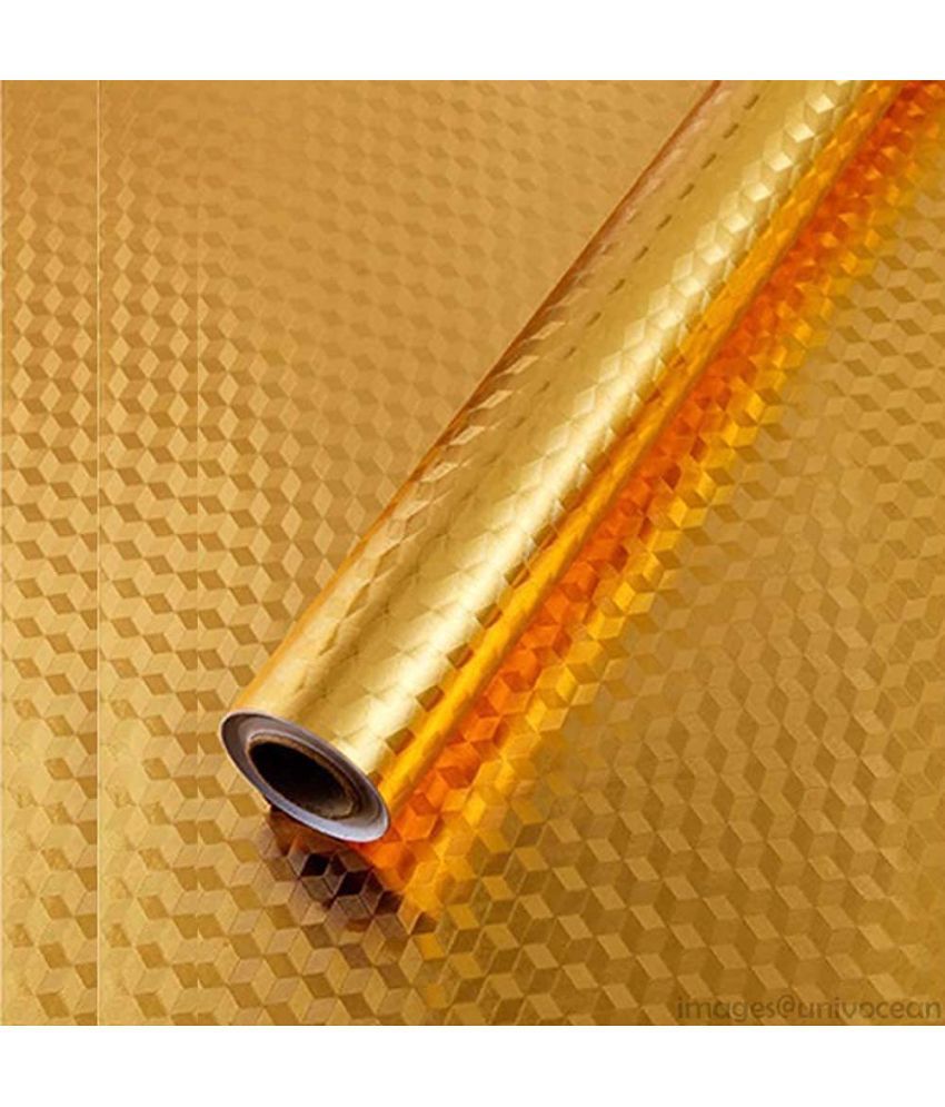     			GEEO Golden Dimond for kitchen foil wallpaper, Wall Sticker ( 200 x 60 cms )