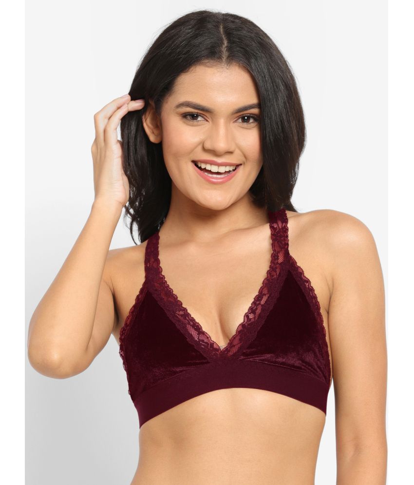     			N-Gal - Wine Elastane Non Padded Women's Bralette Bra ( Pack of 1 )