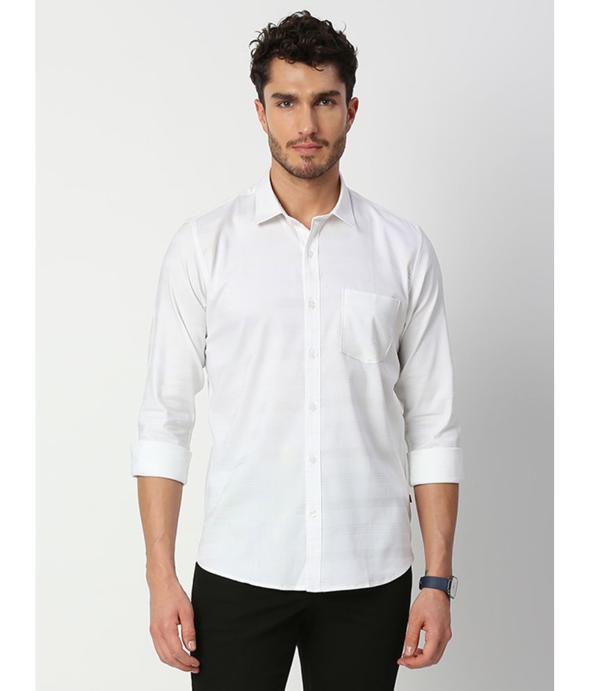     			Solemio - White 100% Cotton Slim Fit Men's Formal Shirt ( Pack of 1 )