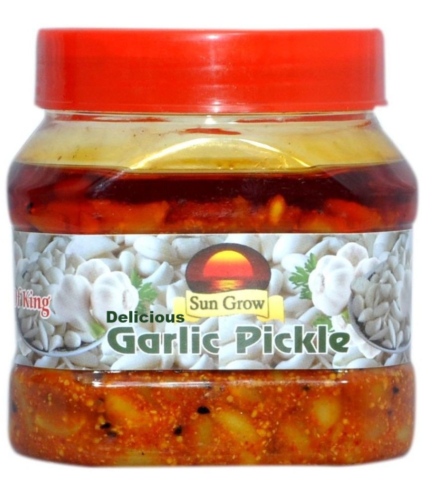     			Sun Grow Delicious Homemade Organic Herbal Masala Garlic Pickle Lashun Ka achar Pickle 500 g