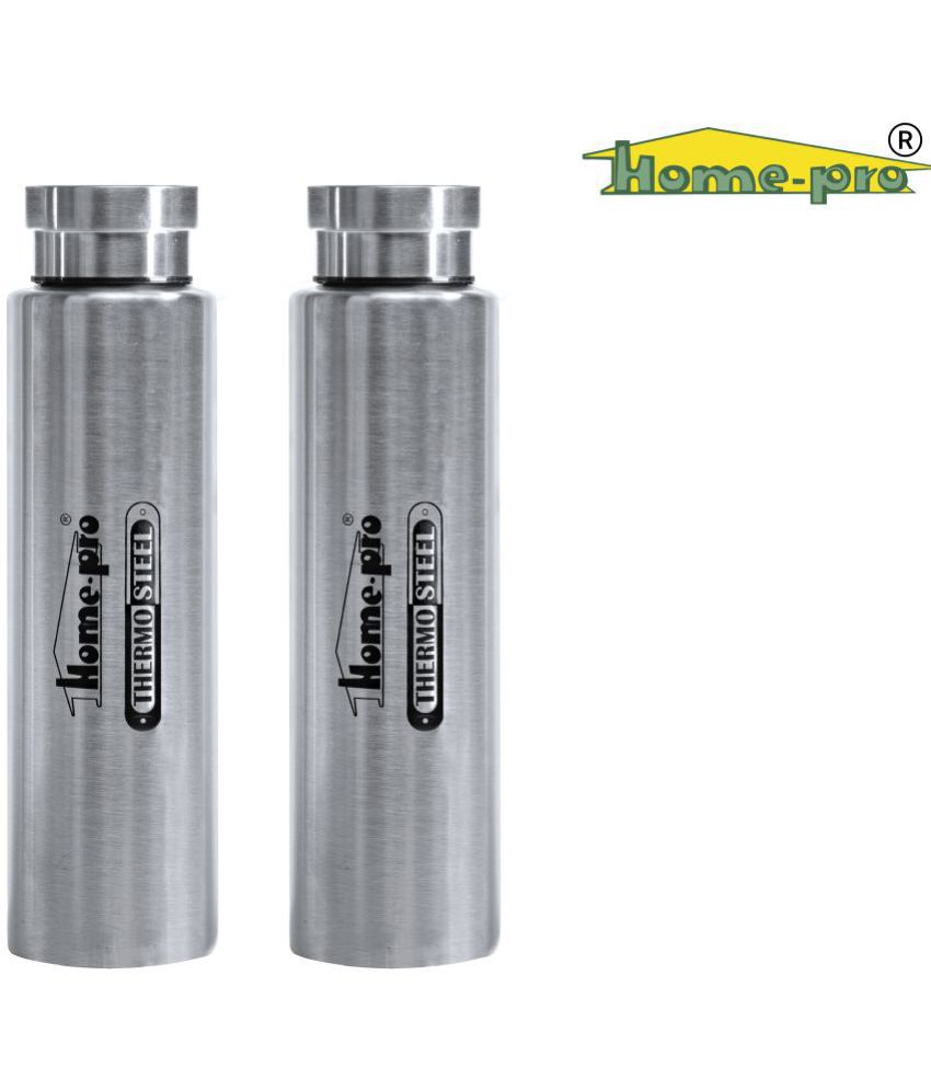     			HomePro - Stainless Steel Vacuum Bottle 800ml, Silver 100% leak proof Pack of 2 for Home | Gym | Fridge | School | Office | Trekking & Hiking Bottle