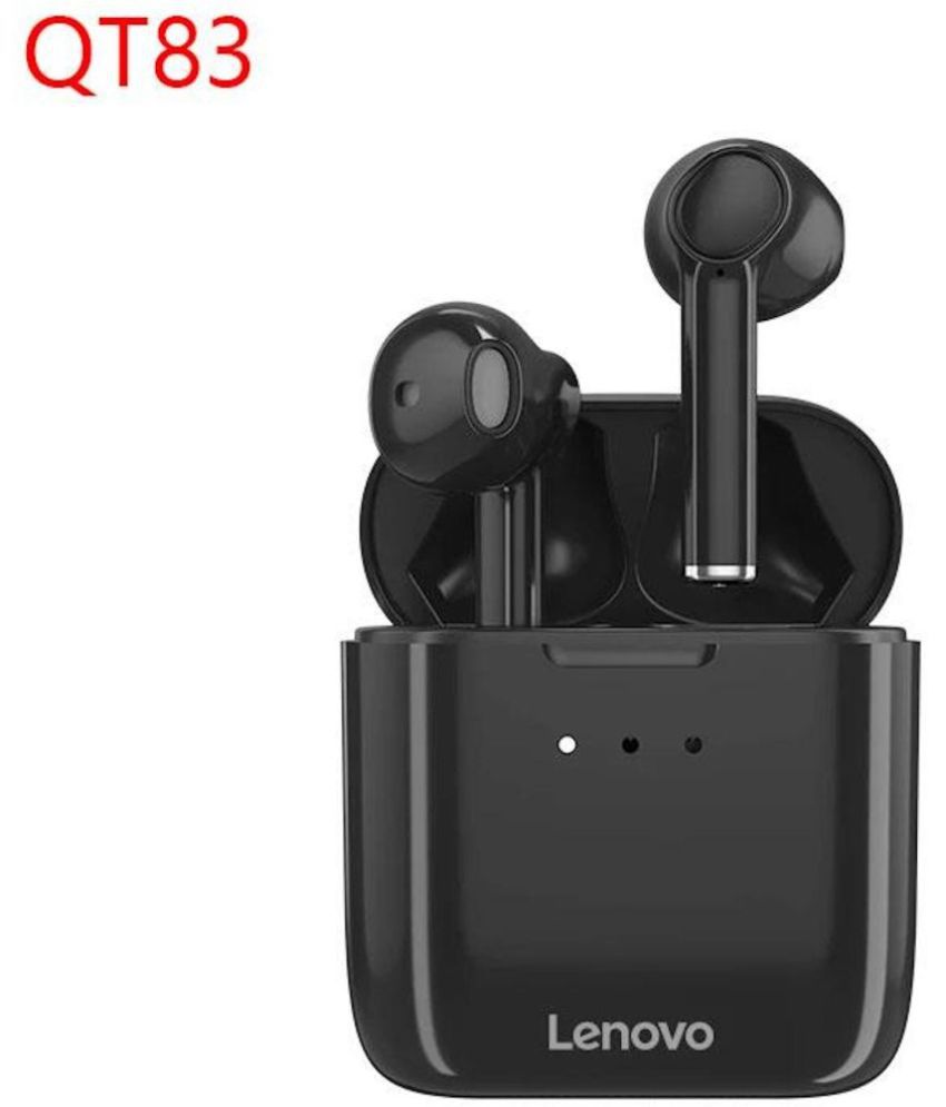Lenovo QT83 In Ear Bluetooth Neckband 20 Hours Playback IPX4(Splash & Sweat Proof) Powerfull bass -Bluetooth Black