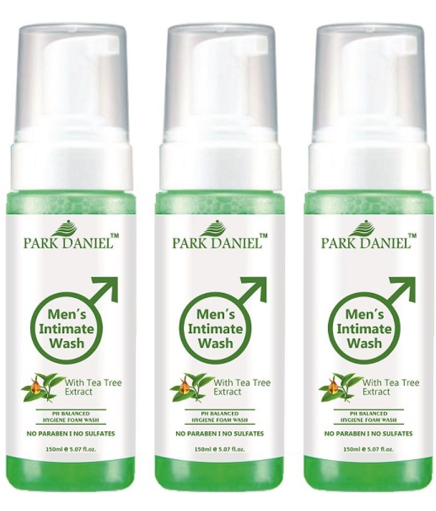 Park Daniel Tea Tree Extract 150ML Ph Balance Men's Intimate Wash Green 3 Pcs Pack of 3