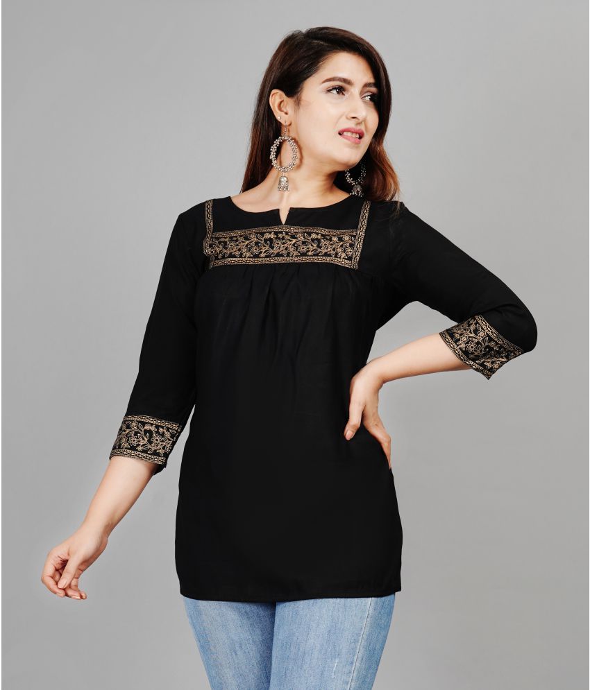     			SIPET - Black Rayon Women's Tunic ( Pack of 1 )