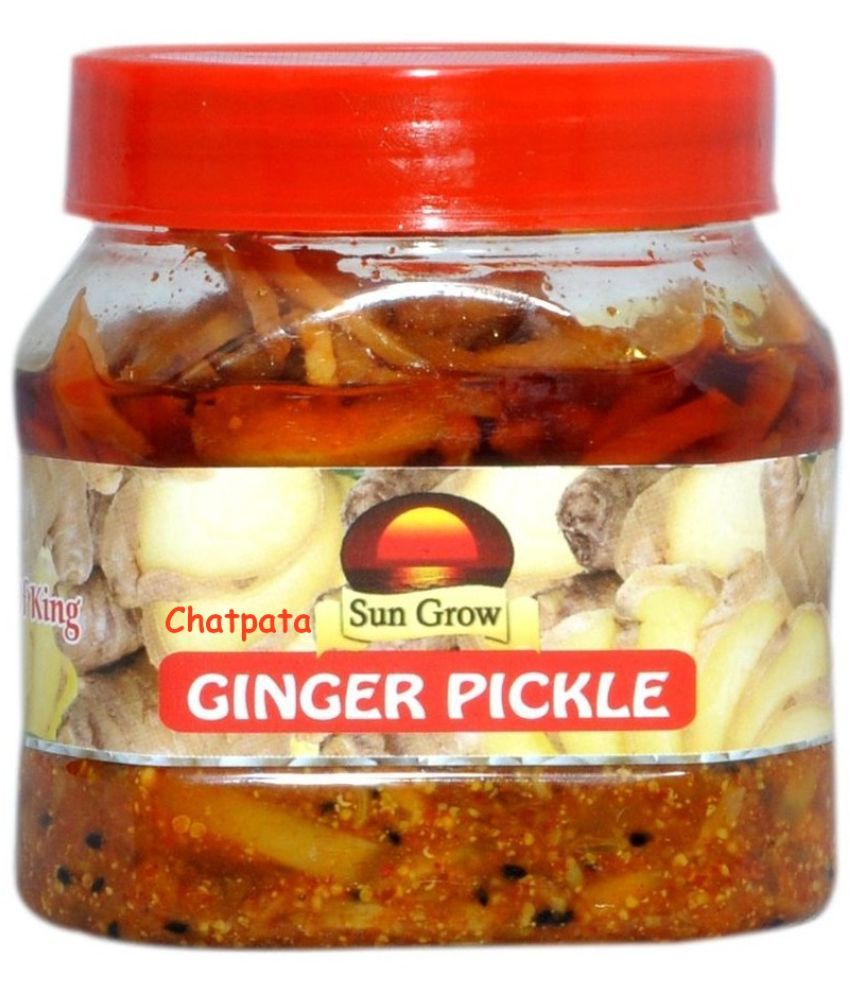     			Sun Grow Chatpata Home Made,Hand Made & Mother Made Herbal Masala Ginger / Aadrak Ginger Pickle 500 g