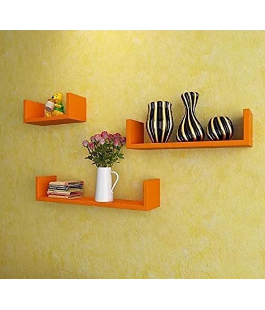 TFS Floating Shelves Orange MDF Pack of 1 Buy TFS Floating Shelves