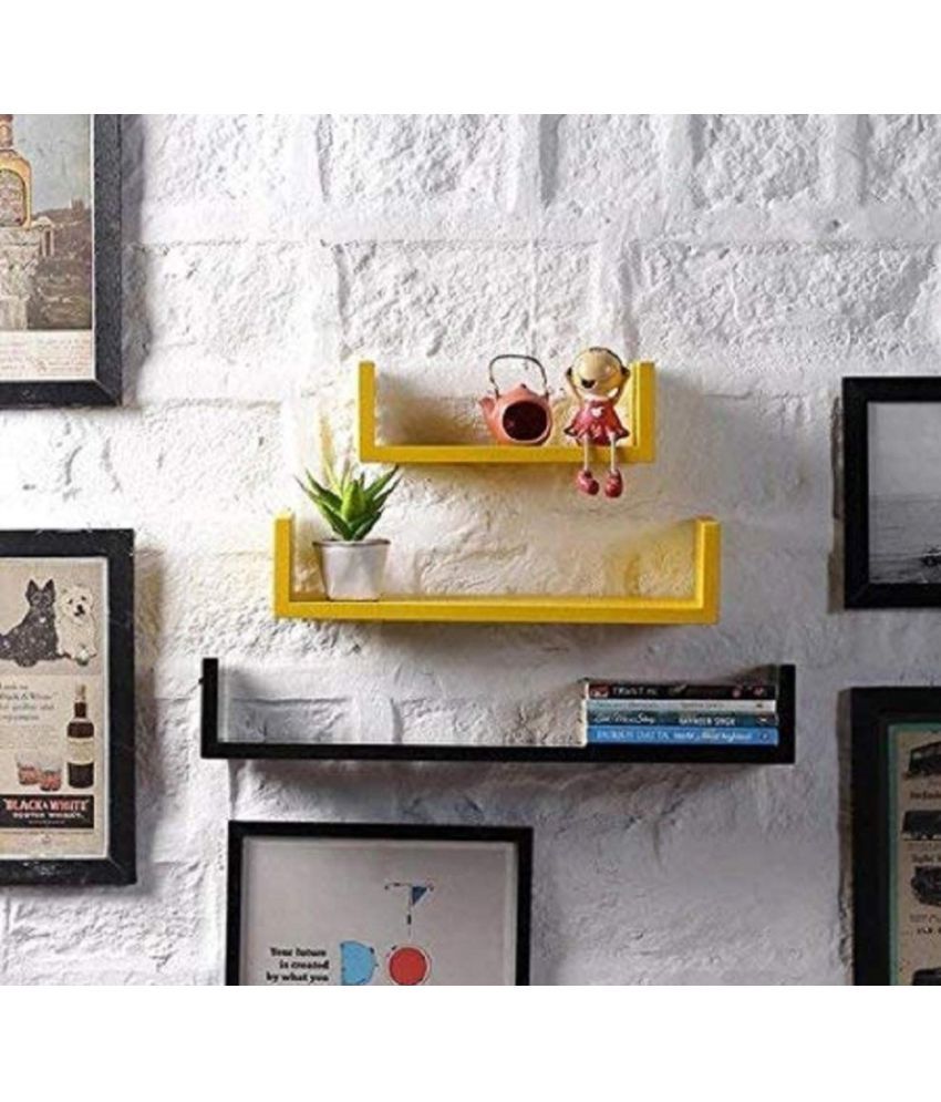 TFS Floating Shelves Yellow MDF Pack of 1 Buy TFS Floating Shelves