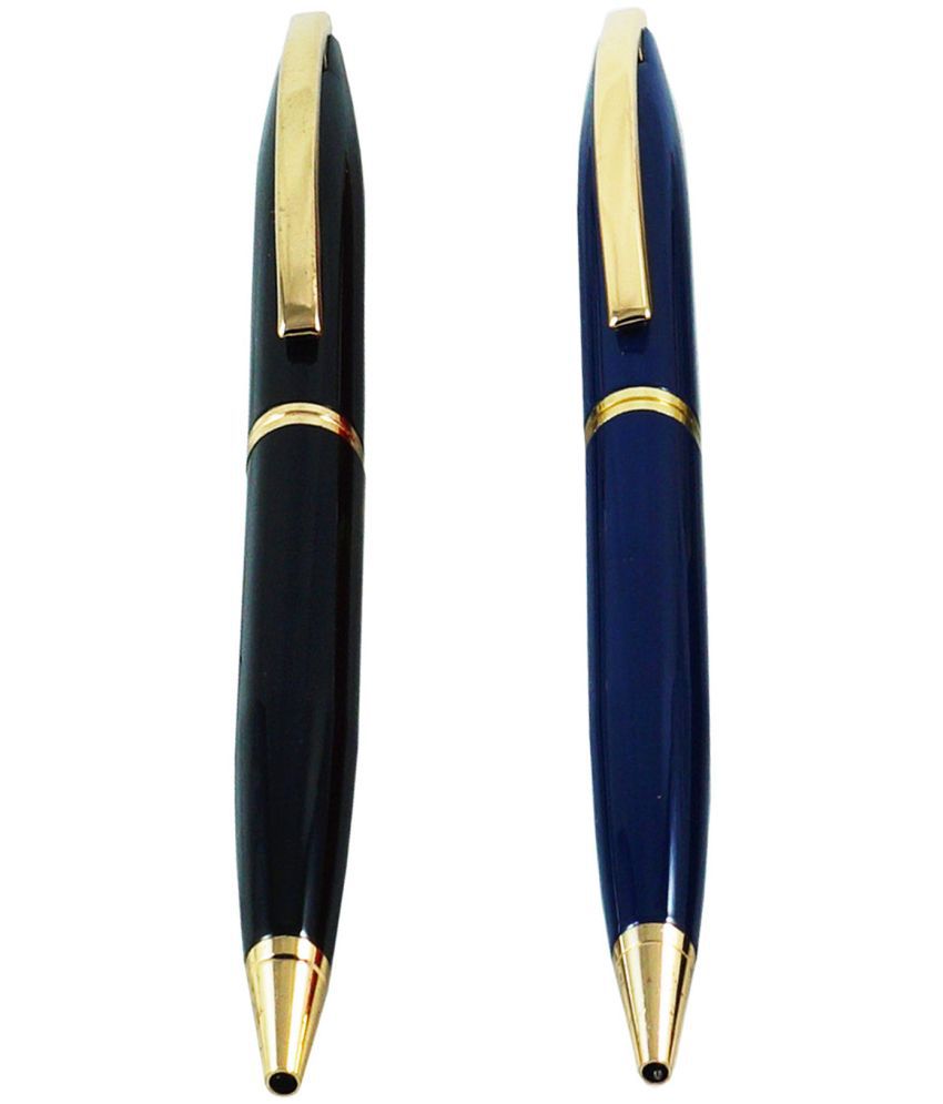     			auteur 156 Black & Blue Color  Ball Pen In Metal Body With Gold Plated Clip Premium Collection Gift For Men & Women Executives .