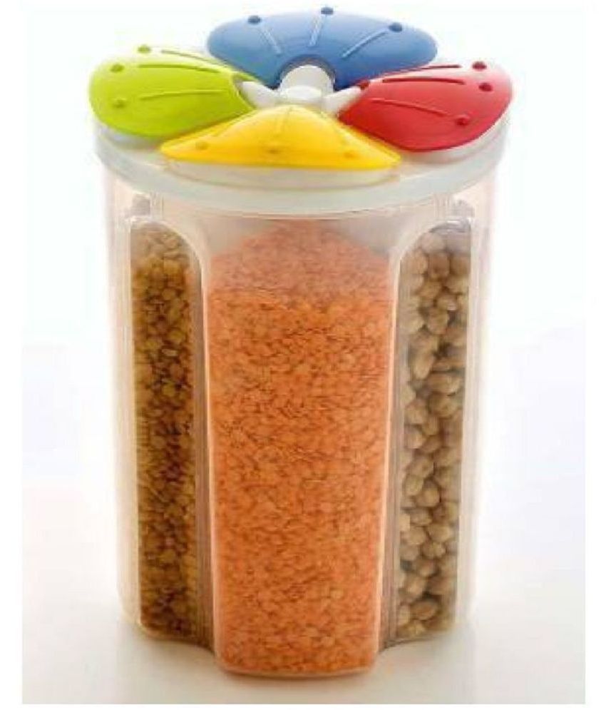     			Arni - 4 section container Multicolor Plastic Dal Container ( Set of 1 ) - 2500 ml