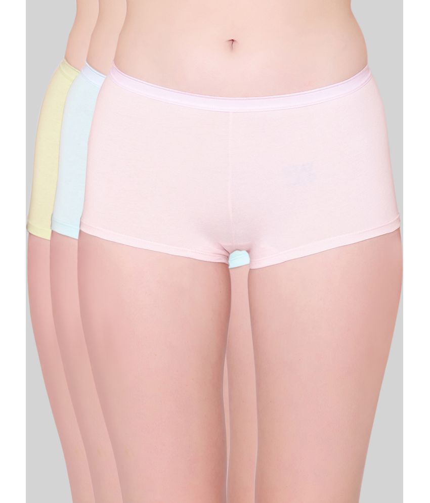     			Bodycare - Multi Color E-7C-GRIVPI-3Pcs Cotton Solid Women's Boy Shorts ( Pack of 3 )